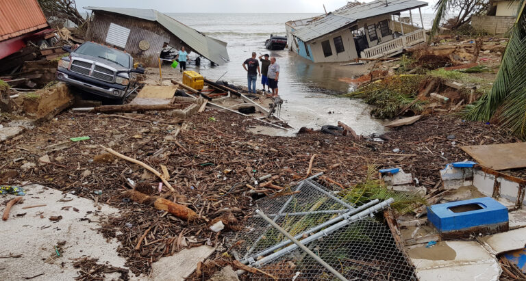 Damage at the El Mani coastal community in the aftermath of Hurricane María in September 2017. Photo by Ismael Pagán-Trinidad.