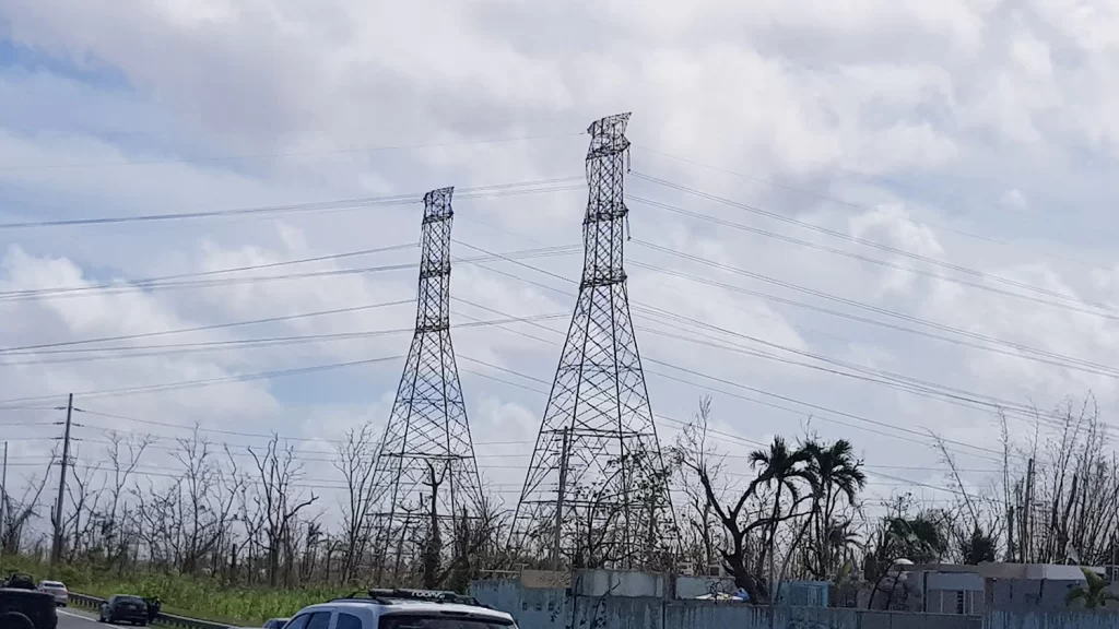 An example of electrical infrastructure that withstood Hurricane María. Photo by Ismael Pagán-Trinidad.