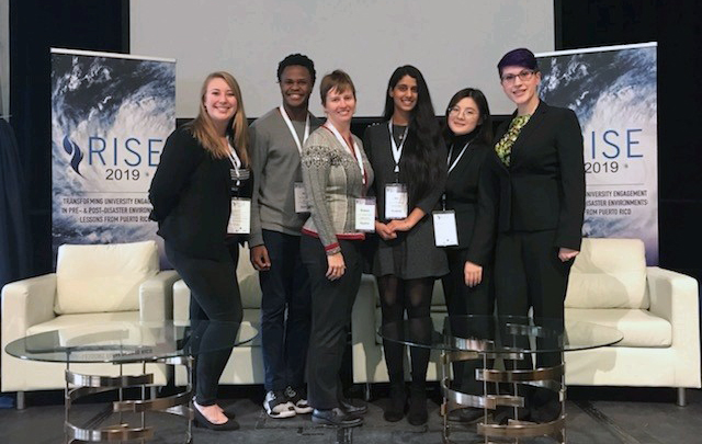 CRC funded five students to attend the 2019 RISE conference at the University of Albany. From left: Emily Gvino, Alex Halloway, UNC faculty member Dr. Shaleen Miller, Siri Nallaparaju, Kejing Zhou and Sarah Lipuma. Photo submitted.