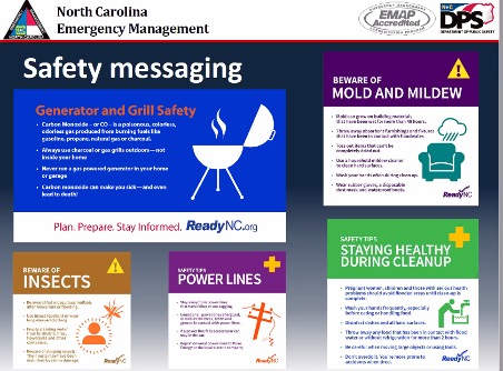 North Carolina Emergency Management “Safety messaging” from Keith Acree’s Natural Hazard Resilience Series guest lecture